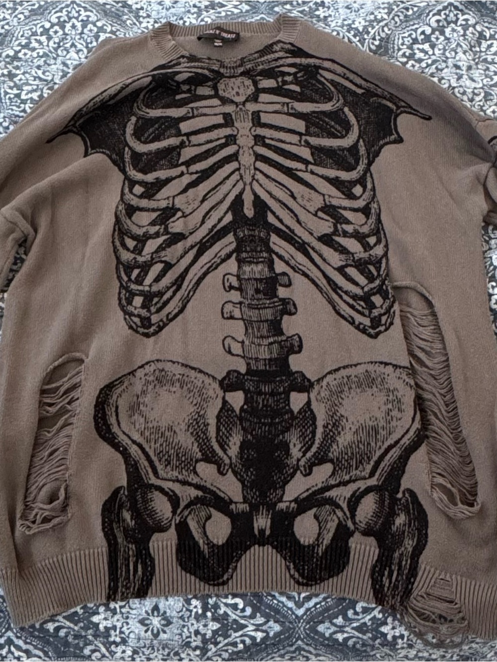 Dolls Kill Skeleton Graphic Crewneck Sweater